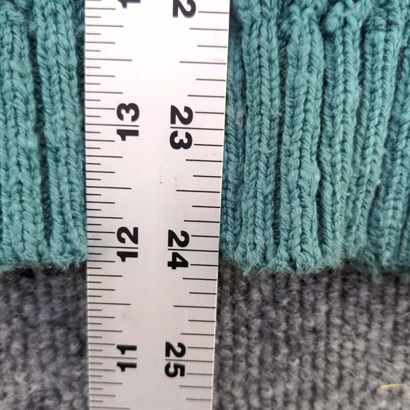 L.L. Bean Women's Pullover Ribbed Turtleneck Sweater Green Medium Cotton Vintage - Picture 11 of 12